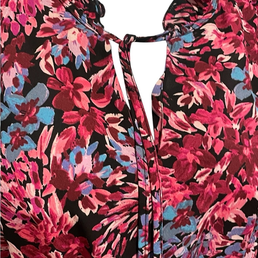 NANETTE LEPORE FLORAL HIGH-LOW LONG SLEEVE DRESS FLORAL MULTICOLOR SIZE 8 - Picture 10 of 16